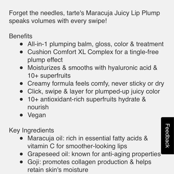 🌻 TARTE HONEYSUCKLE MARACUJA JUICY LIP PLUMP NEW FULLSZ - Picture 7 of 8